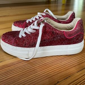 Betsey Johnson Sydny Rhinestone Sneaker size 7.5 M